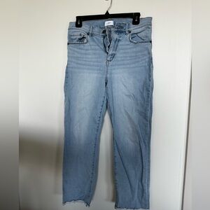 LOFT High Rise Straight light wash, Size 6